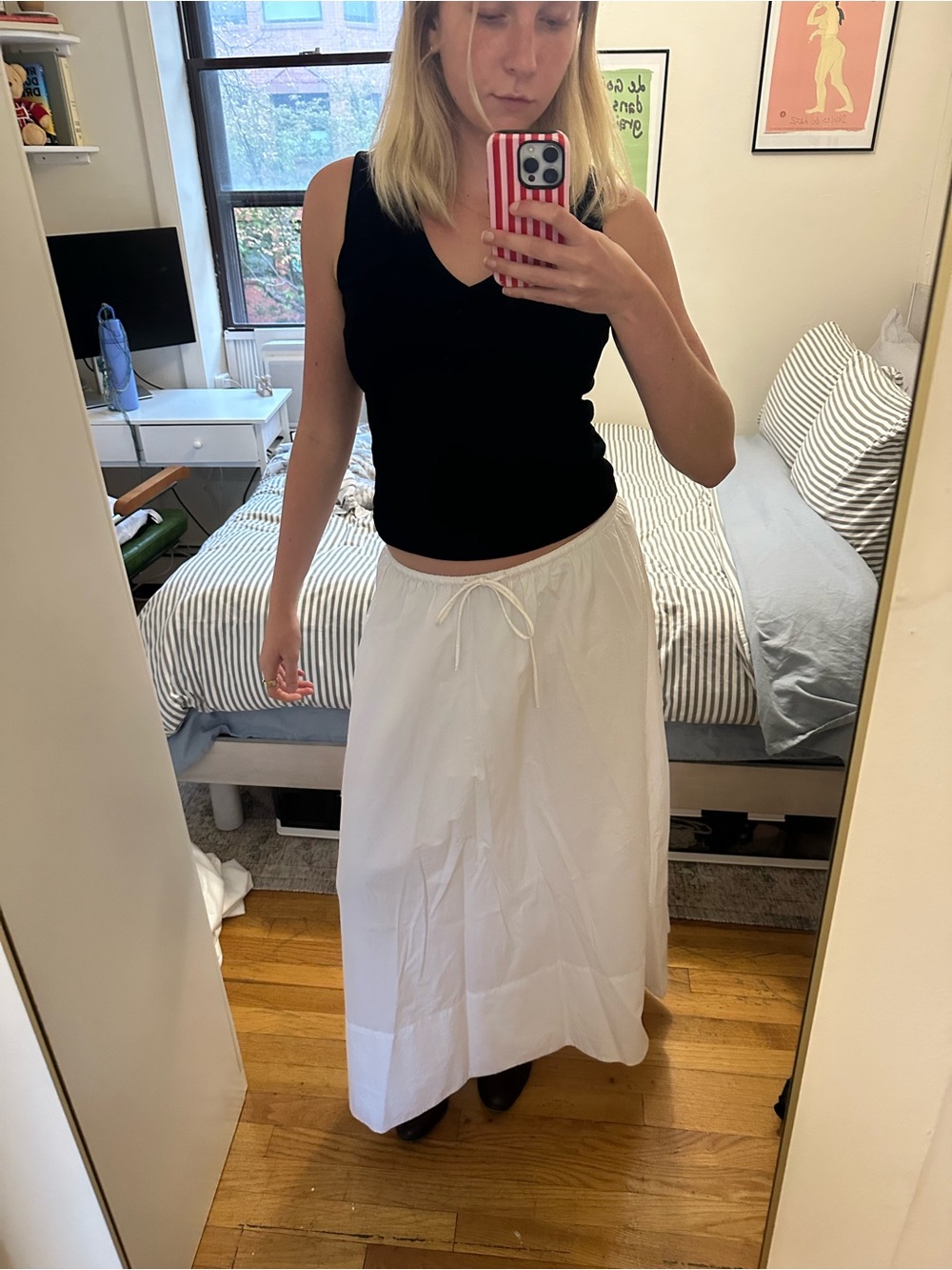 Banana Republic COTTON POPLIN DRAWSTRING MAXI SKIRT